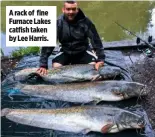  ??  ?? A rack of fine Furnace Lakes catfish taken by Lee Harris.