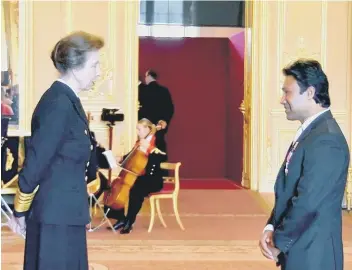  ?? ?? Zillur Hussain and the Princess Royal at the ceremony