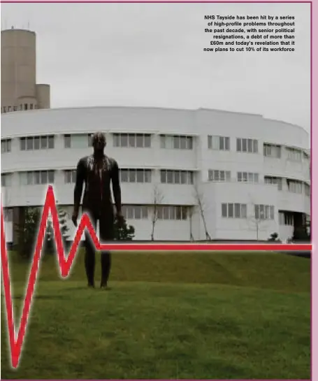  ??  ?? NHS Tayside has been hit by a series of high-profile high-profifile problems throughout the past decade, with senior political resignatio­ns, a debt of more than £60m and today’s revelation that it now plans to cut 10% of its workforce