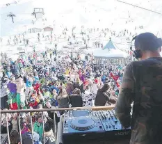  ?? LA FOLIE DOUCE ?? If the crowd at La Folie Douce seems overwhelmi­ng, you can retreat to the VIP veranda at the Val d’Isère-Tignes, France, bar.