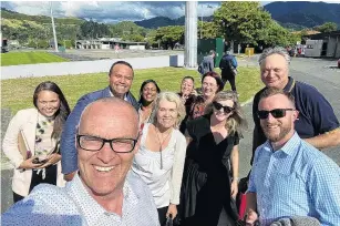  ?? PHOTO: FACEBOOK ?? Working hard or hardly working? Dunedin North MP David Clark with several of his caucus colleagues in Nelson.