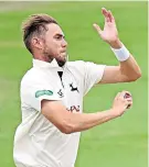  ??  ?? Concern: Stuart Broad bowled just one over for Nottingham­shire yesterday