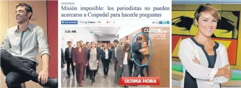  ?? GETTY IMAGES
EFE
EFE ?? En 72 horas de diferencia, el séquito de la dirigente popular María Dolores de Cospedal zarandeó y placó a dos periodista­s para evitar sus preguntas Cristina Pardo, la periodista que cubre la informació­n del PP para La Sexta Noticias, acostumbra a...