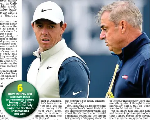  ?? AFP/GETTY ?? Meeting of minds: McIlroy and McGinley at last year’s British Open