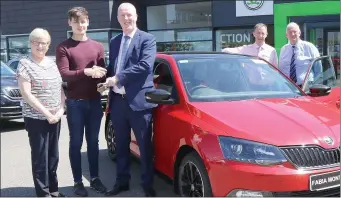  ??  ?? Margaret Doyle (secretary, Wexford GAA), Phillip McDermott (winner), Aidan O’Leary and Austin Codd (Skoda Sales) and Joe Sheen (draw co-ordinator).