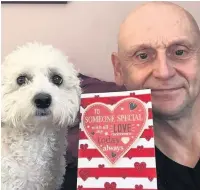  ??  ?? ●●Nick Fisherboug­ht a Valentine’s Day card for his dog Teddy, landing him in the doghouse with wife Claudette (inset)