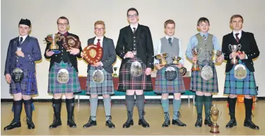  ??  ?? Junior Piping prize-winners.