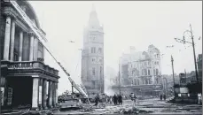  ??  ?? Janet Gill talks about her family’s wartime story, main. Bomb damage to Victoria Square in Hull, inset.