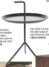  ??  ?? CHECK CHECK SAID II
BY JEANNE GAIGHER, 2020, FRAMED PRINT, POR, LEMON
HAY ‘DON’T LEAVE ME’ SIDE TABLE IN MATTE BLACK, POR, CRÉMA DESIGN
NATUZZI ‘CAMPUS’ SIDEBOARD, POR,
B.ITALIAN