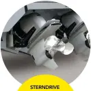  ??  ?? STERNDRIVE An inboard engine is connected to a steerable leg on the transom