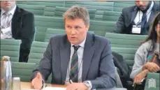  ??  ?? NFU Scotland’s James Porter giving evidence to the parliament­ary Bill Committee