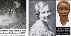  ?? CARL FLOYD / THE IRONTON TRIBUNE ?? Flesher’s body was found in a well near Dobbstown in 1981. LEFT: The Belle in the Well has been identified as Louise Virginia Peterson Flesher. RIGHT: A clay facial reconstruc­tion of Flesher.