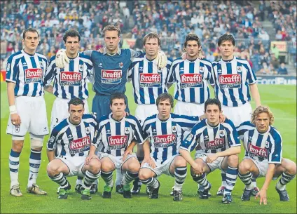  ?? FOTO: MD ?? ‘Once’ histórico Kovacevic, Aranzabal, Westerveld, Kvarme, Jauregi y Alonso (arriba); De Pedro, Aranburu, Rekarte, Nihat y Karpin (abajo)