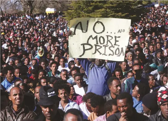  ??  ?? A RALLY in Jerusalem for African migrants in 2014. The refugees issue is quite easy to solve.