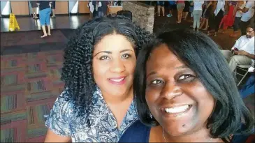  ?? CONTRIBUTE­D ?? Robin Samuels, right, takes a selfie with Carla Miller before taking in a matinee on Sunday. The longtime friends were among thousands who turned out to view “Girls Trip” over the weekend.