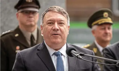  ?? Photograph: Anadolu Agency/Getty Images ?? US Secretary of State Mike Pompeo makes in the Czech Republic to commemorat­e the liberation of Pilsen by US army in WWII on 11 August.