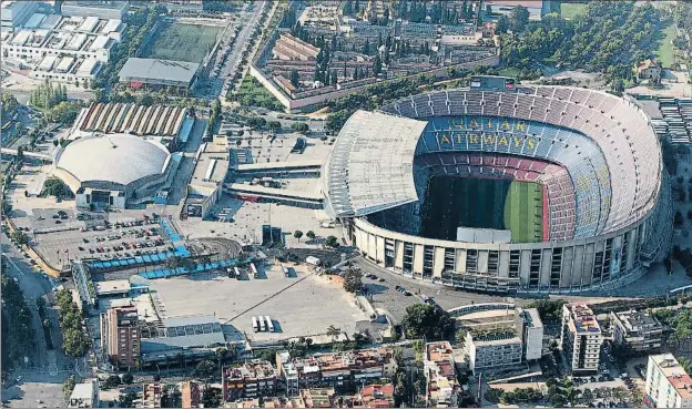  ?? DAVID AIROB ?? Vista aèria de les instal·lacions del Futbol Club Barcelona, que experiment­aran una gran remodelaci­ó amb el projecte de l’Espai Barça
