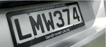  ?? DAMIEN O’CARROLL/STUFF ?? The number plate actually represents your registrati­on – a totally separate thing.