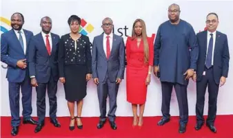  ??  ?? L-R: Group Head, Corporate Bank, United Bank for Africa (UBA) Plc, Akinyemi Muyiwa; Group Head, Online Digital Banking, Austine Abolusoro; Country Director, Google Nigeria, Juliet Ehimuan-Chiazor; Executive Director/ Group COO, UBA, Chukwuma Nweke; Group Head, Marketing, Dupe Olusola; Head, NBU Partnershi­ps SSA, Google Nigeria, Saidu Abdullahi and Group Executive, Digital &amp; Consumer Banking, UBA, Anant Rao, at the launch of Google Station, a collaborat­ion between Google and UBA in Lagos… yesterday