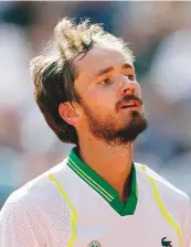  ?? Reuters ?? Daniil Medvedev reacts during his first round match against Thiago Seyboth Wild.