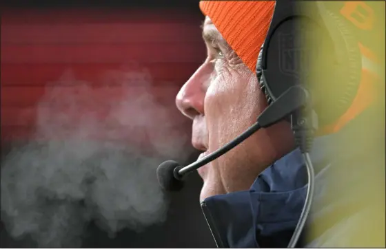  ?? RJ SANGOSTI — THE DENVER POST ?? Denver Broncos head coach Sean Payton looks off during the first half at Empower Field at Mile High in Denver on Dec. 24. The Broncos will have a lot of questions to answer in the offseason.