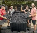  ?? CHRISTEL YARDLEY/STUFF ?? A pinot gris from Vilagrad, a small Waikato winery, outscored wines from France, Italy, Germany and Canada, the owners say. Pictured from left are Kristian Nooyen, Pieter Nooyen (father), Adam Nooyen and Jacob Nooyen.