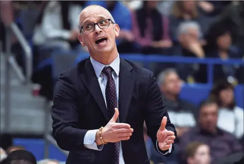  ?? Jessica Hill / Associated Press ?? UConn head coach Dan Hurley is entering his third season at the helm with the Huskies.