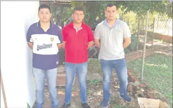  ??  ?? De izq. a der.: Los policías Sergio Saúl Sosa Barúa, Nelson Cabrera Alarcón y Víctor Hugo Reyes Duré.