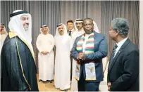  ?? - Pictures: Innocent Makawa ?? Vice President Dr Constantin­o Chiwenga welcomes United Arab Emirates (UAE) Deputy Minister of Cabinet Affairs for Competitiv­eness and Experience Exchange Abdullah Nasser Lootah and his delegation at the Government Experience Exchange workshop in Harare yesterday.