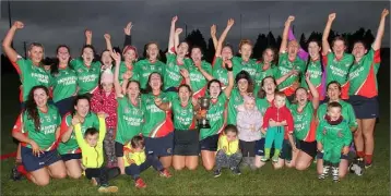  ??  ?? The Rapparees squad show their joy after the county final success in St. Patrick’s Park.