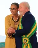  ?? Photograph: Sérgio Lima/AFP/Getty Images ?? Marina Silva with the president, Luiz Inácio Lula da Silva, last month.