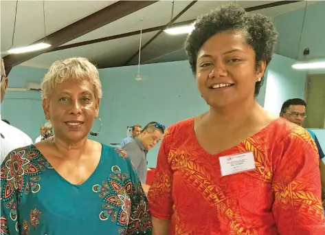  ??  ?? University of Fiji Acting Vice Chancellor Professor Shaista Shameem and Fiji Sun Managing Editor Digital and Readership Developmen­t Rosi Doviverata on January 15, 2021 during the university’s high-level roundtable conference themed: Higher Education for the Future.