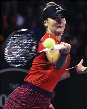  ?? The Associated Press ?? Canada’s Bianca Andreescu hits to American Venus Williams during their quarterfin­al match of the ASB Women’s Classic tennis tournament in Auckland, New Zealand, Friday.