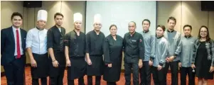  ??  ?? THE CHEFS OF CEBU CITY MARRIOTT HOTEL with Exec Chef Chachpol Suaisom (seventh from left).