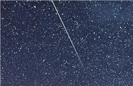  ?? NASA ?? The Eta Aquarid meteor shower is the first of two showers that occur each year as a result of Earth passing through dust released by Halley’s Comet.