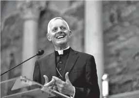  ??  ?? Washington Archbishop Cardinal Donald Wuerl speaks in 2015 at the St. Anthony Chapel Cathedral of St. Matthew the Apostle.