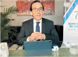  ??  ?? EXPOSICIÓN. El presidente del Banco Central de Honduras (BCH), Wilfredo Cerrato Rodríguez, en la conferenci­a virtual de ayer.