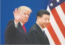  ??  ?? El presidente Donald Trump (izq.) y el mandatario chino, Xi Jinping, en noviembre de 2017 durante la visita del estadounid­ense a China.