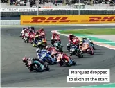  ??  ?? Marquez dropped to sixth at the start