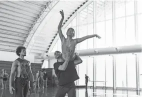  ?? PROVIDED BY JANA CARSON ?? Oklahoma City Ballet dancers rehearse “Carmina Burana,” a short ballet featuring choreograp­hy by OKC Ballet Artistic Director Ryan Jolicoeur-Nye set to the choral opus by Carl Orff. It will be featured in the company’s 2023-2024 season closer, “Shorts.”