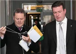 ??  ?? Crossed wires? Minister Alan Kelly ignores the fact that his former colleague, ex-Fine Gael Celebrity TD George Lee, is in a knot over the tools of his fall-back trade as a journalist