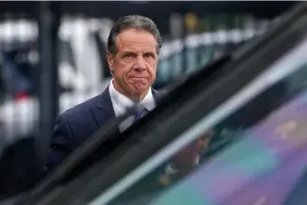  ??  ?? Governor Andrew Cuomo after announcing his resignatio­n, New York City, August 10, 2021