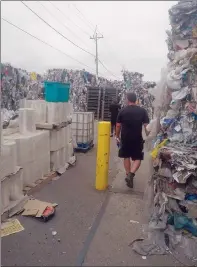  ?? SUBMITTED PHOTOS ?? Medicine Hat’s local recycling plant has more plastic than it can sell after China stopped purchasing recycled waste from the rest of the world earlier this year. CanPak Environmen­tal manager Randy Wong also clarified to the News what can and can’t be recycled.