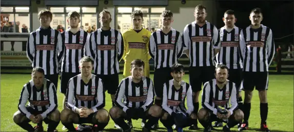  ??  ?? Arklow Town, who overcame the Shamrock Celtic challenge in their Division 3 match at Bridgewate­r Centre Park.