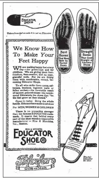  ??  ?? From the Oct. 11, 1918, Arkansas Gazette, an ad for the Educator Shoe, for men, available at Pfeifer’s on Sixth and Main streets in Little Rock
