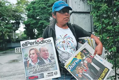  ?? Afp ?? Los medios guatemalte­cos anunciaron el balotaje entre Torres y Giammattei.