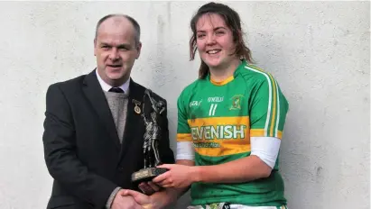  ??  ?? Katie Walsh with President of Connacht ladies Liam McDonagh.