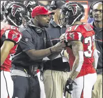  ?? KEVIN TERRELL / AP ?? New coordinato­r Marquand Manuel has never called defensive signals, but he’s wellregard­ed by coach Dan Quinn. The Falcons also announced three more moves Friday as they kept shuffling the staff.