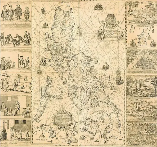  ?? LIBRARY OF CONGRESS ?? «Carta Hydrograph­ica y Chorograph­ica de las Yslas Filipinas» elaborada por el padre jesuita Pedro Murillo Velarde, en Manila, en 1734