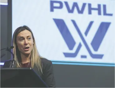  ?? COLE BURSTON / THE CANADIAN PRESS FILES ?? “Nobody’s been eliminated yet with five games to go. I think that’s a win for the league,” says PWHL senior vice-president of hockey operations director Jayna Hefford.
“We’ve created parity across this league. That’s what we set out to do.”